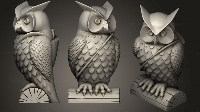 Animal figurines (Mail Owl, STKJ_1160) 3D models for cnc
